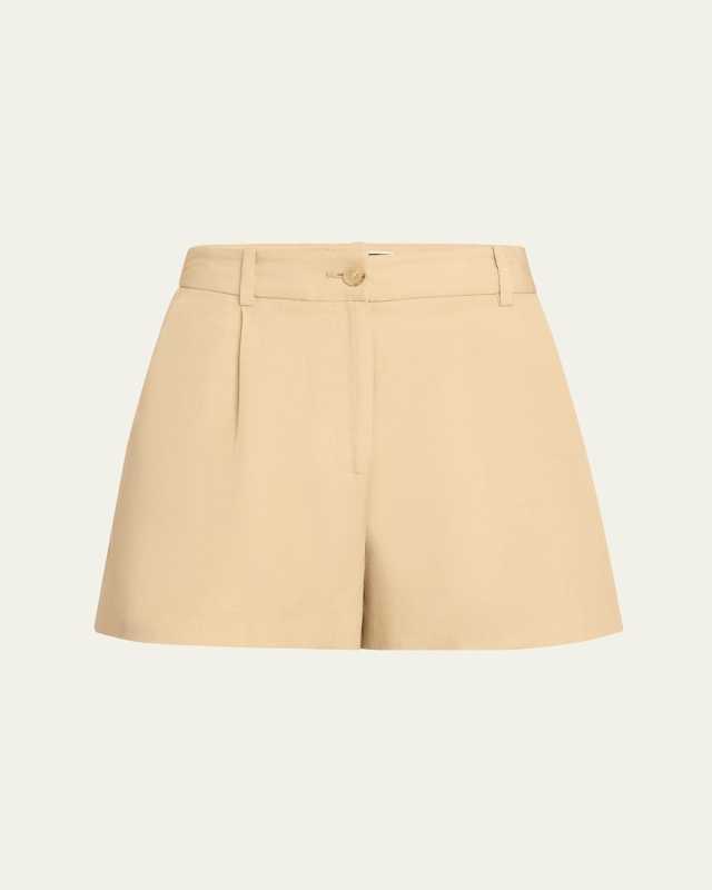Beatrice Pleated Linen Shorts